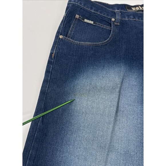 Vintage Webs Shorts Mens 38 Blue Denim Jorts Wide Leg Baggy Hip Hop Skater 90s - Picture 4 of 13